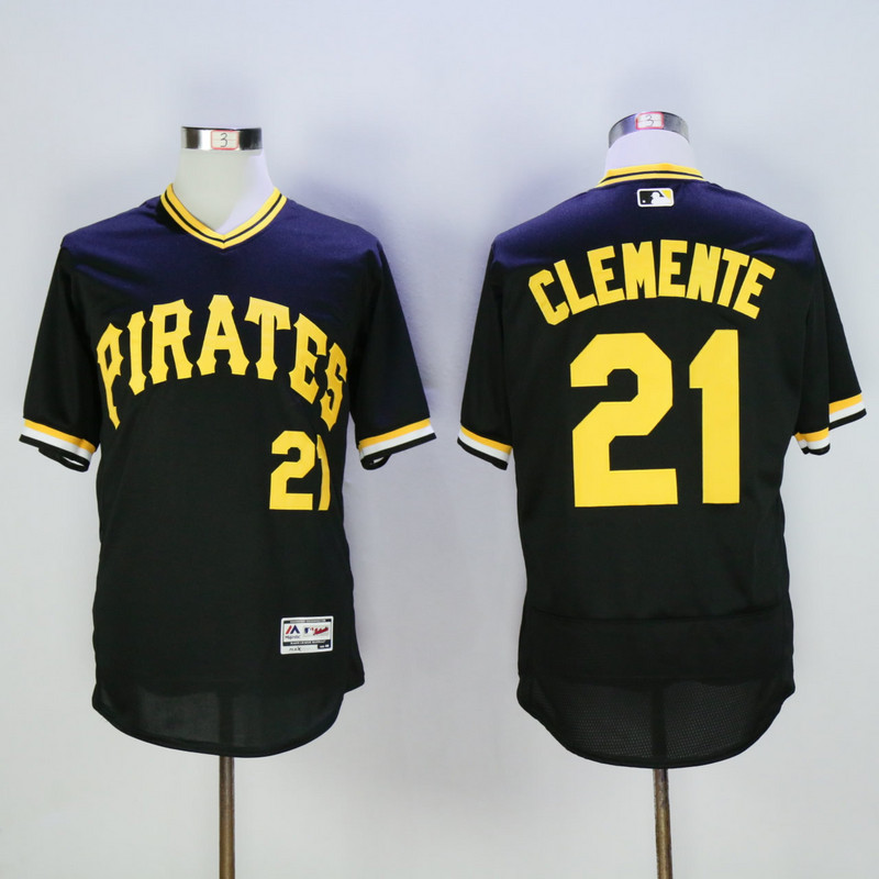 Men Pittsburgh Pirates 21 Clemente Black Elite MLB Jerseys